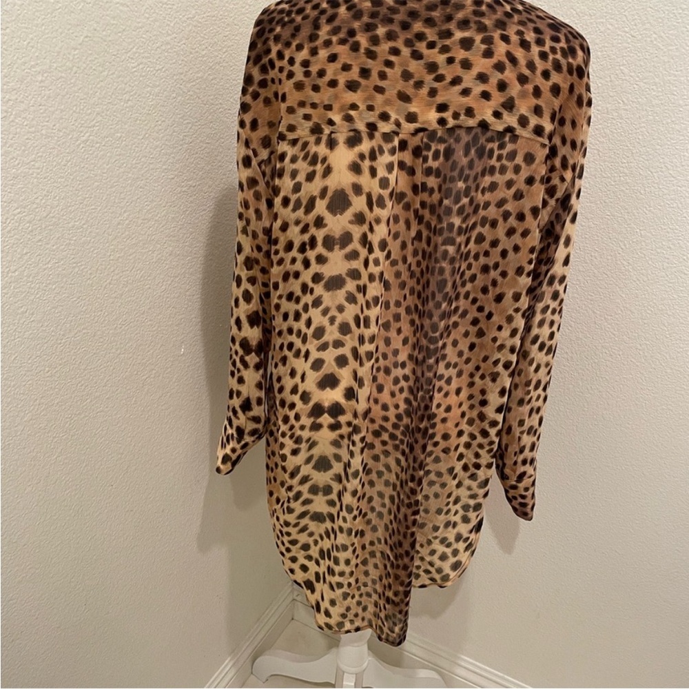 Dkny Leopard Print Button-Down Blouse Women’s Sma… - image 5